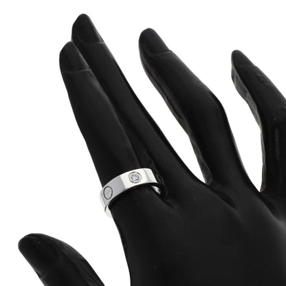 CARTIER love ring half diamond #50 Ring K18 White Gold Ladies [Used]