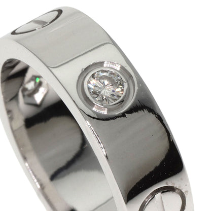 CARTIER love ring half diamond #50 Ring K18 White Gold Ladies [Used]
