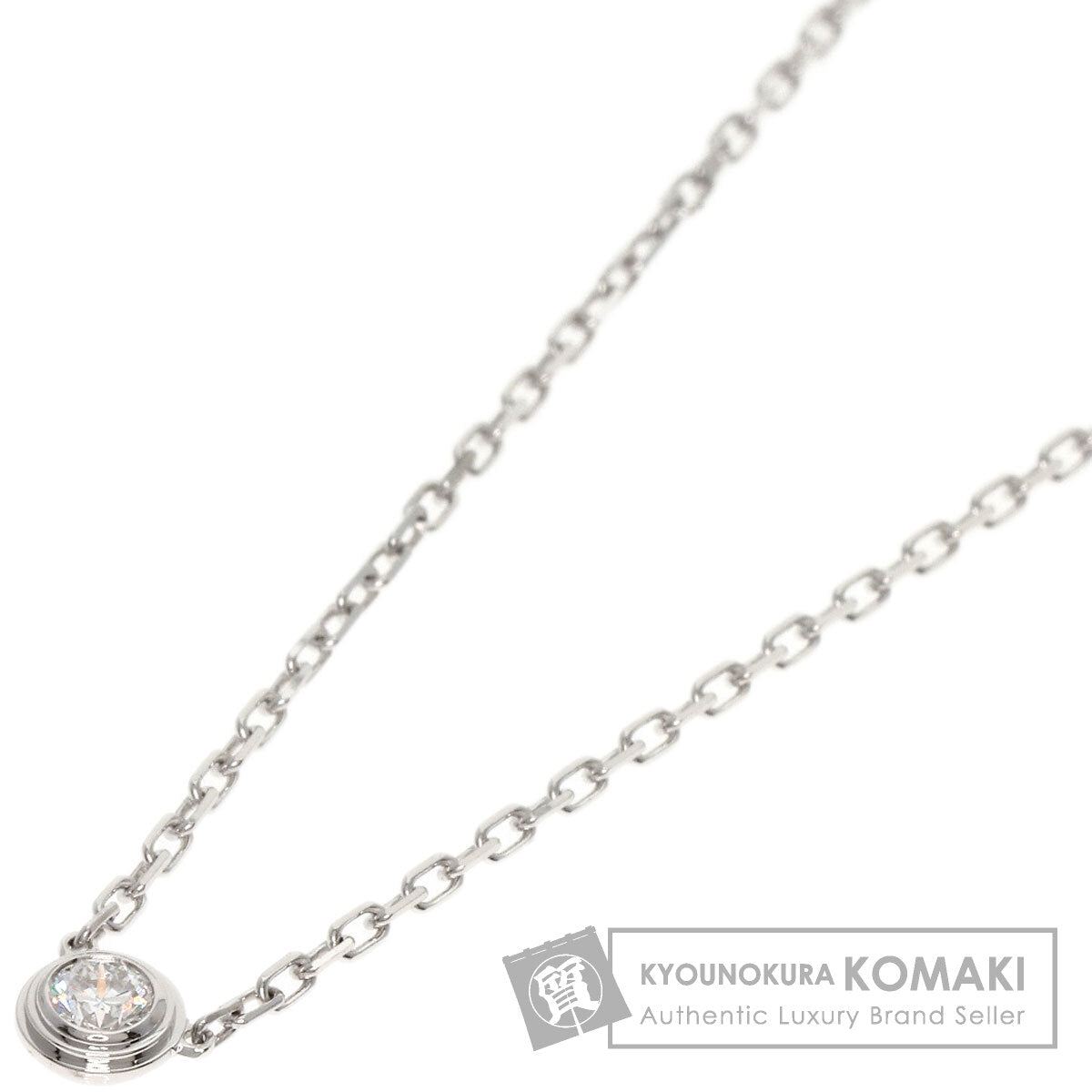 CARTIER Diaman Léger SM Diamond Necklace K18 White Gold Ladies [Used]