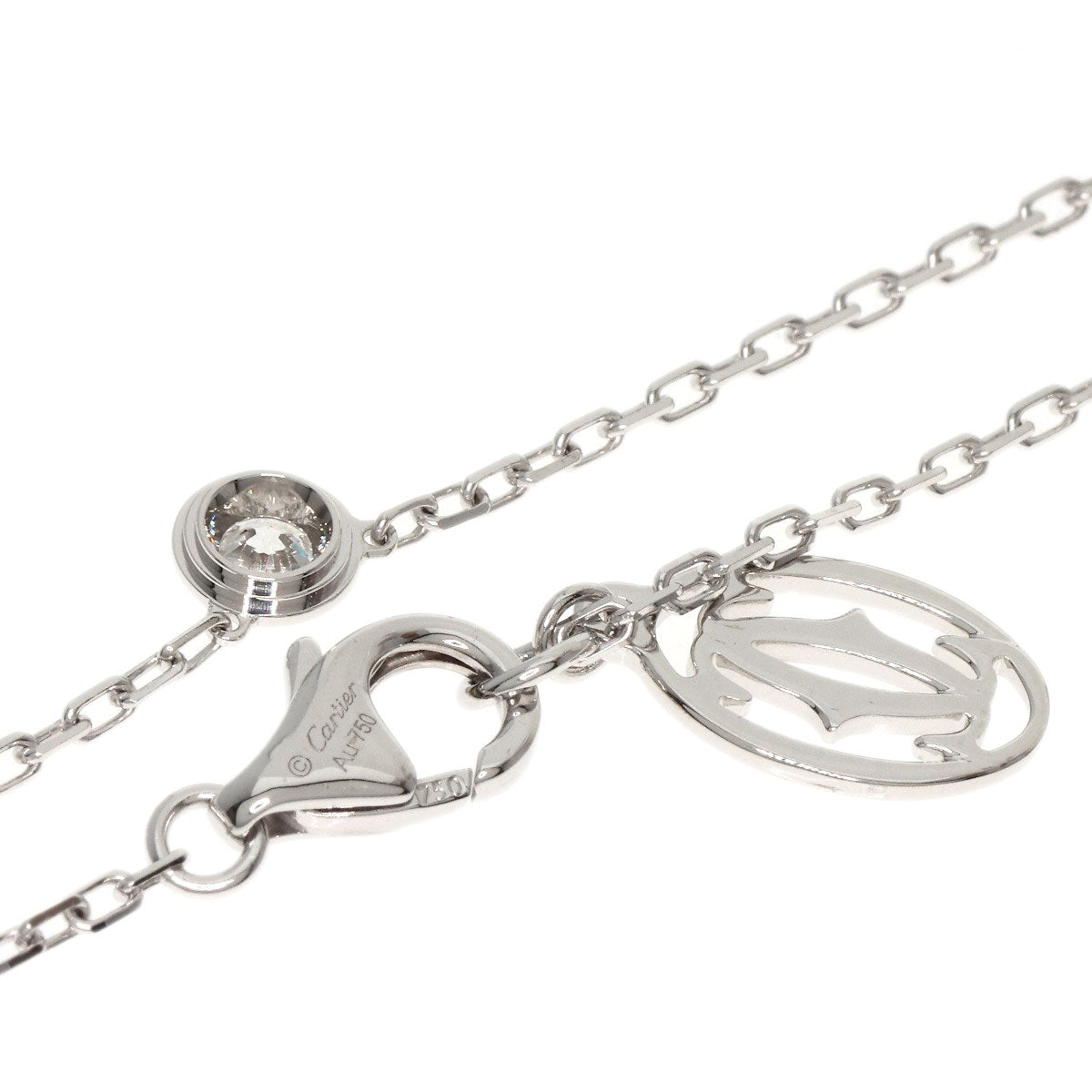 CARTIER Diaman Léger SM Diamond Necklace K18 White Gold Ladies [Used]