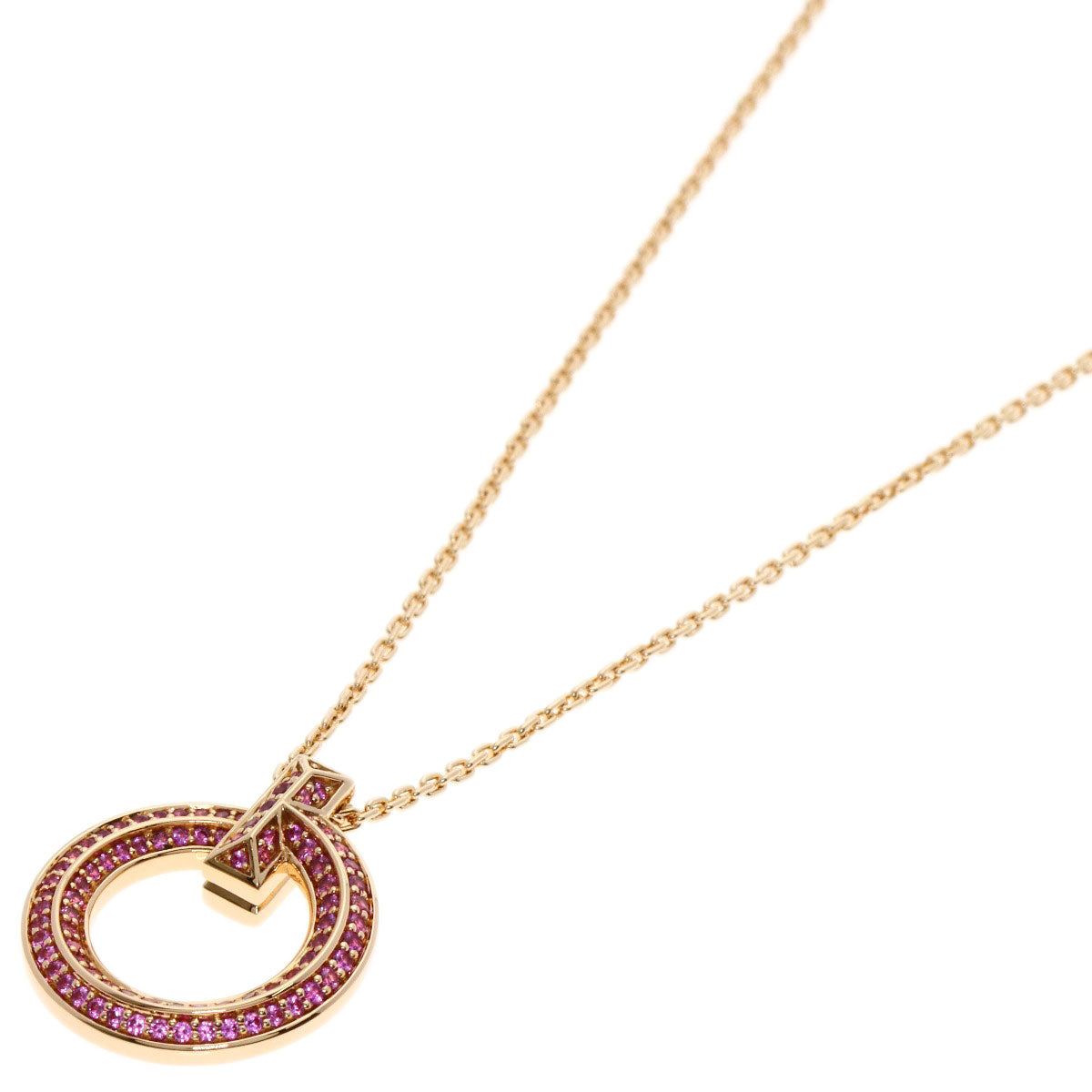 TIFFANY&Co. T One Circle Pink Sapphire Necklace K18 Pink Gold Ladies [Used]