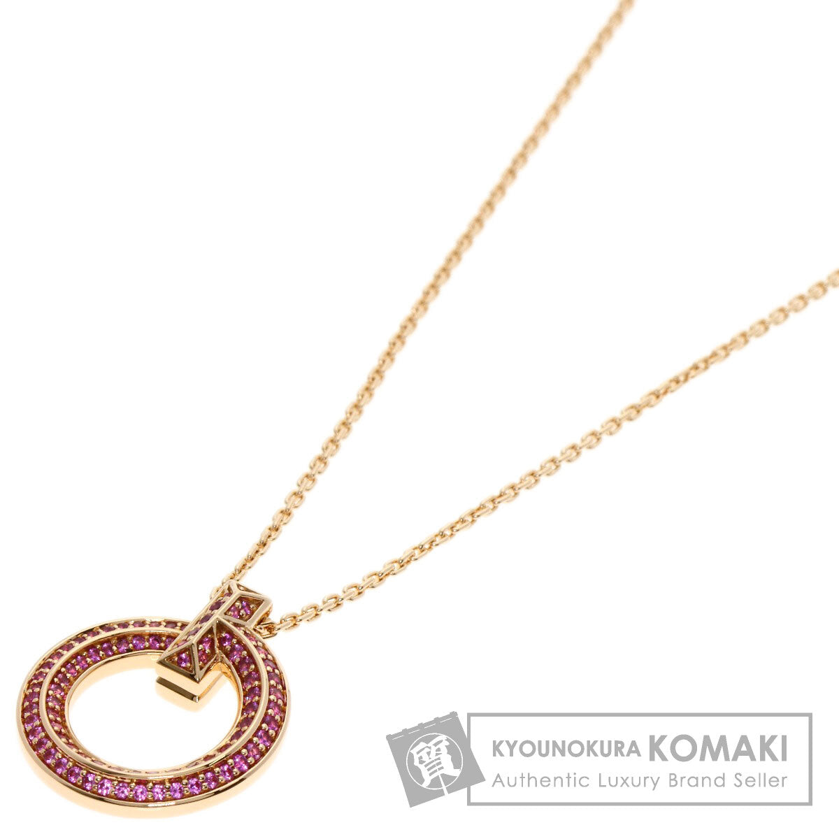 TIFFANY&Co. T One Circle Pink Sapphire Necklace K18 Pink Gold Ladies [Used]