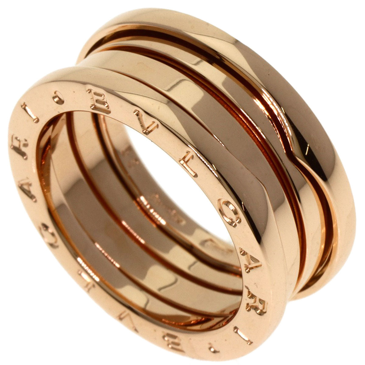 BVLGARI B.zero1 3 Band #53 Ring K18 Pink Gold Ladies [Used]