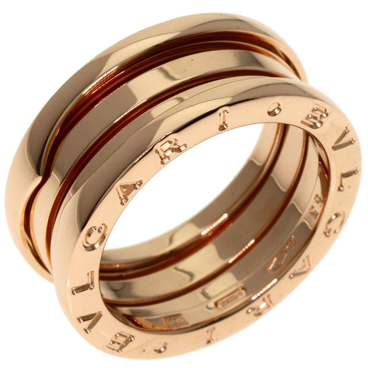 BVLGARI B.zero1 3 Band #53 Ring K18 Pink Gold Ladies [Used]