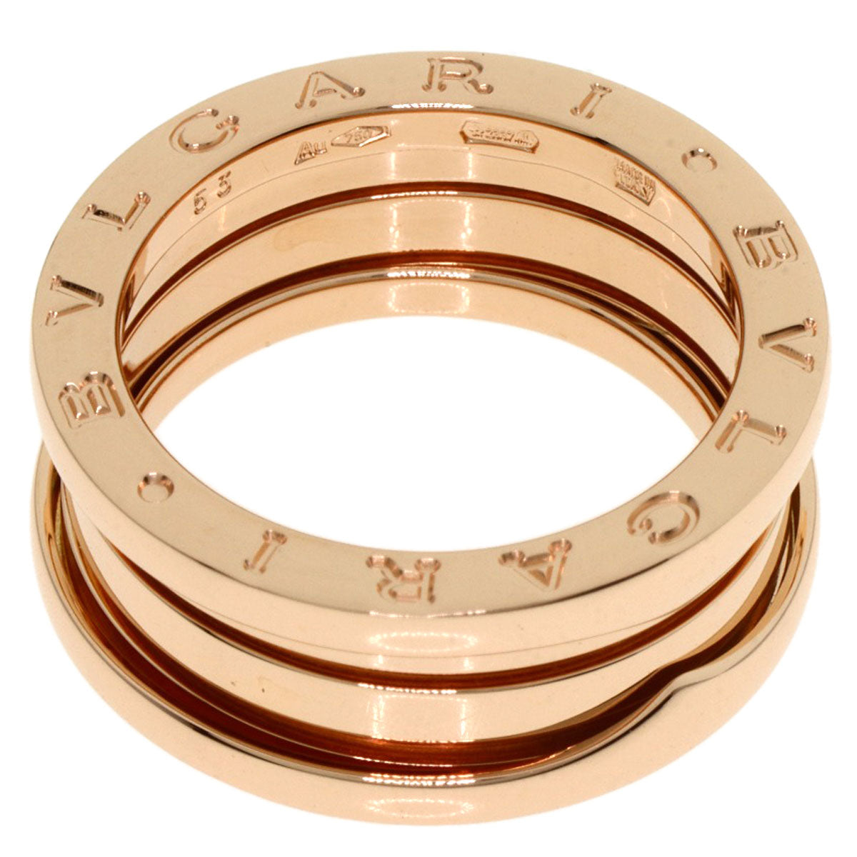 BVLGARI B.zero1 3 Band #53 Ring K18 Pink Gold Ladies [Used]
