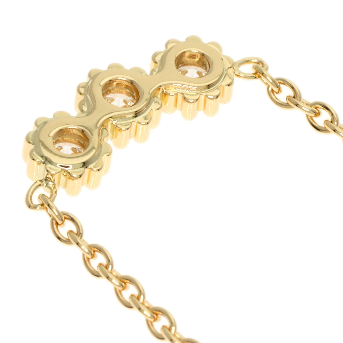 Dior Mimi Rose 3P Diamond Necklace K18 Yellow Gold Ladies [Used]