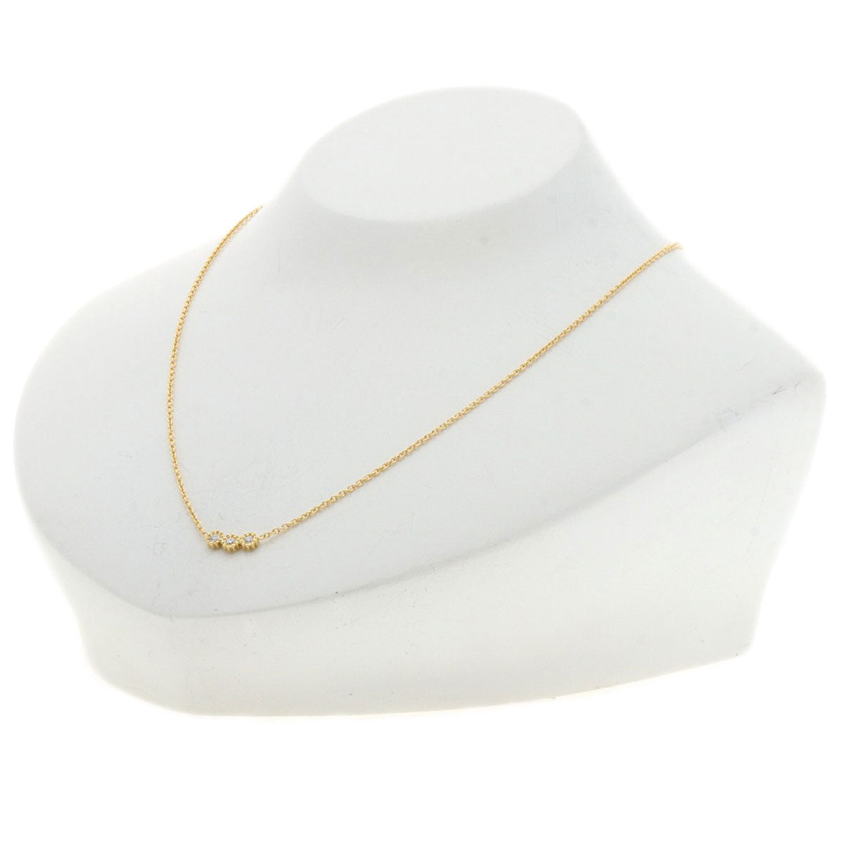 Dior Mimi Rose 3P Diamond Necklace K18 Yellow Gold Ladies [Used]