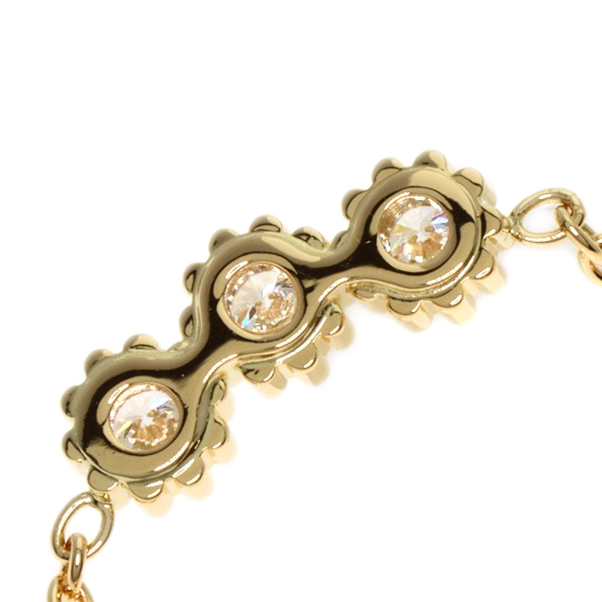 Dior Mimi Rose 3P Diamond Necklace K18 Yellow Gold Ladies [Used]