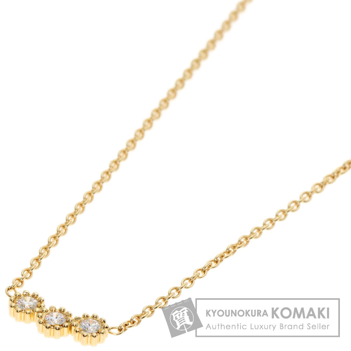 Dior Mimi Rose 3P Diamond Necklace K18 Yellow Gold Ladies [Used]