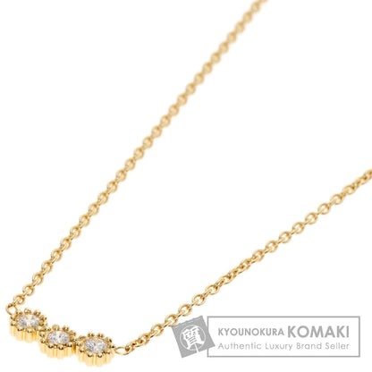 Dior Mimi Rose 3P Diamond Necklace K18 Yellow Gold Ladies [Used]