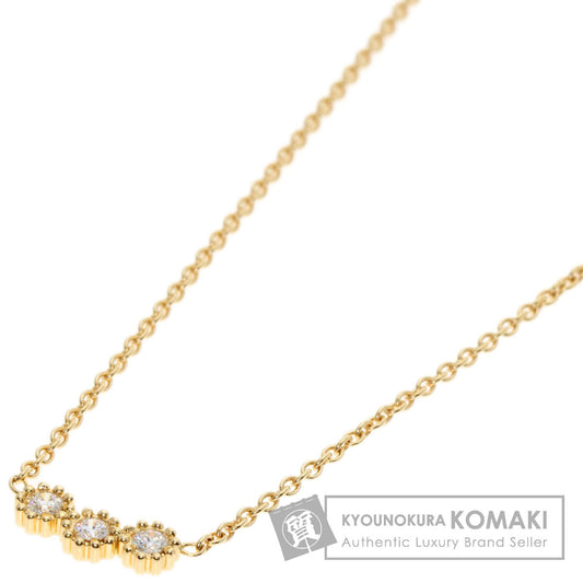 Dior Mimi Rose 3P Diamond Necklace K18 Yellow Gold Ladies [Used]