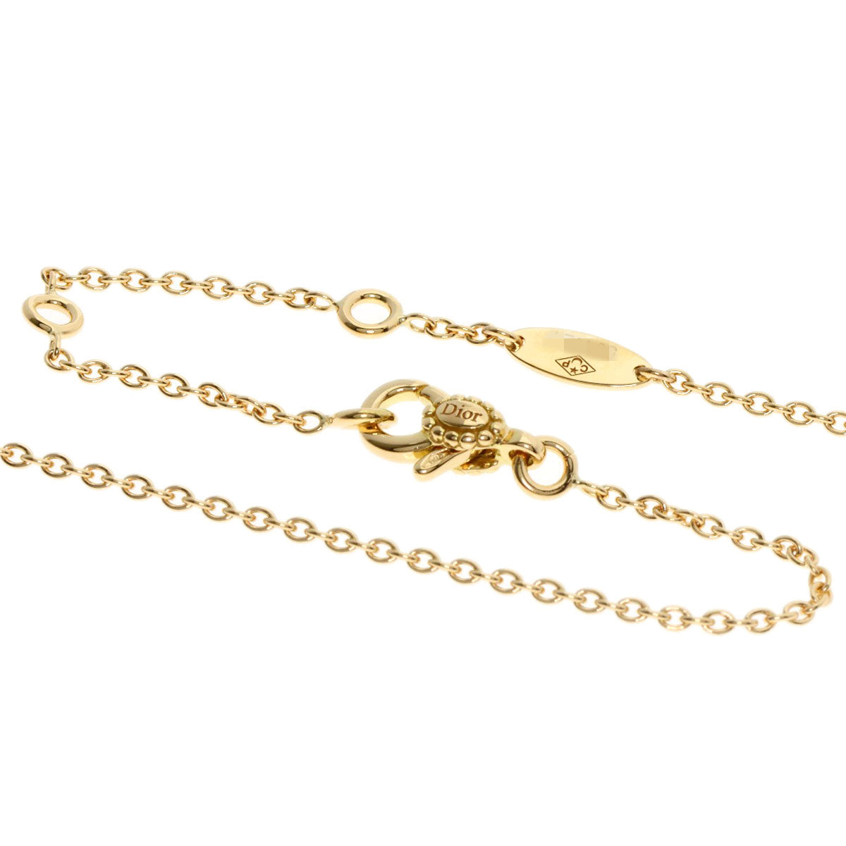 Dior Mimi Rose 3P Diamond Necklace K18 Yellow Gold Ladies [Used]