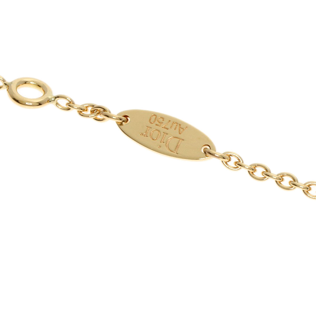 Dior Mimi Rose 3P Diamond Necklace K18 Yellow Gold Ladies [Used]