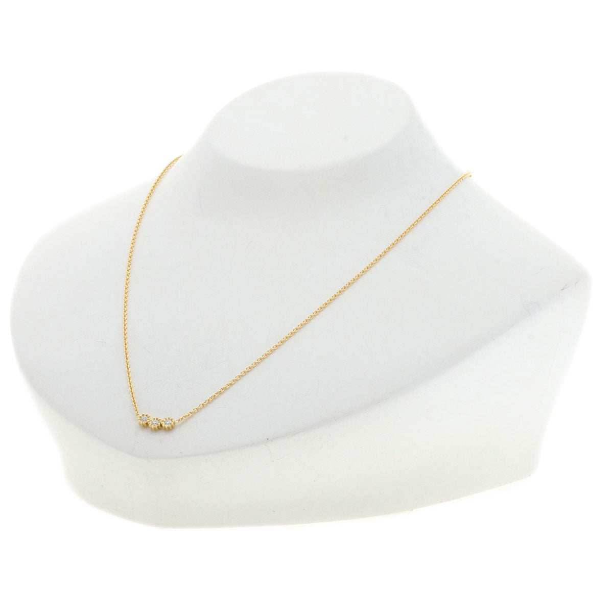 Dior Mimi Rose 3P Diamond Necklace K18 Yellow Gold Ladies [Used]