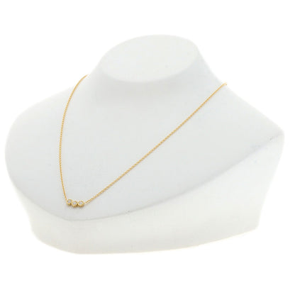 Dior Mimi Rose 3P Diamond Necklace K18 Yellow Gold Ladies [Used]