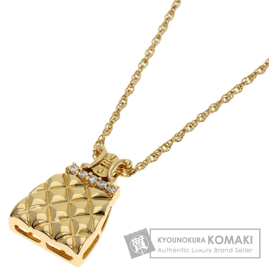 CELINE Bag type Diamond Necklace K18 Yellow Gold Ladies [Used]