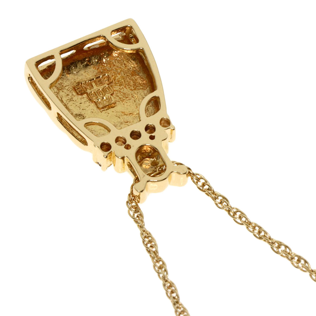 CELINE Bag type Diamond Necklace K18 Yellow Gold Ladies [Used]