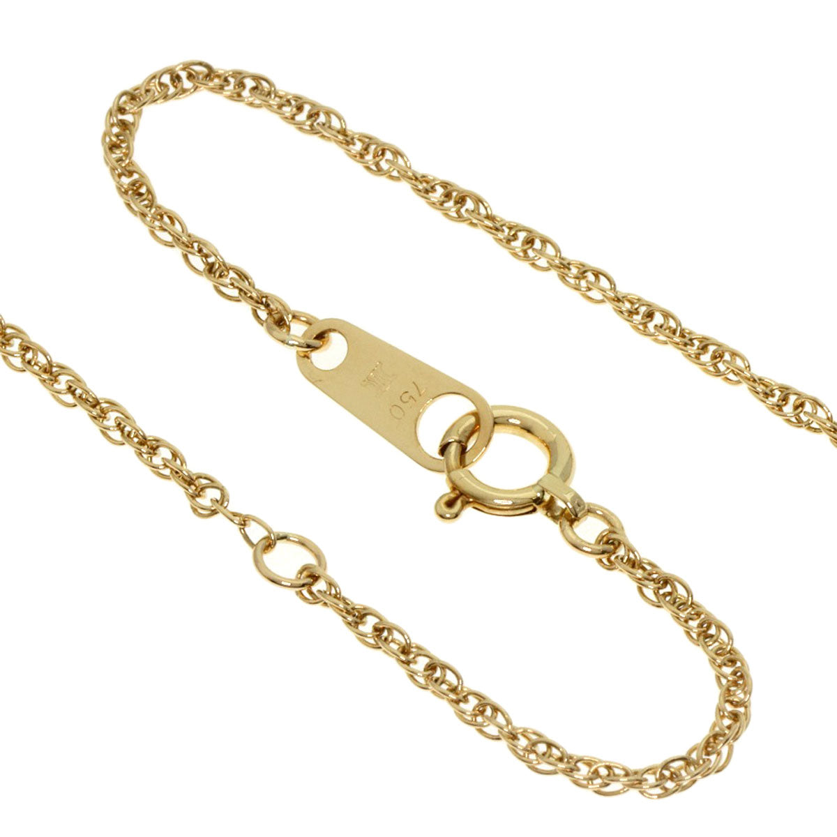 CELINE Bag type Diamond Necklace K18 Yellow Gold Ladies [Used]