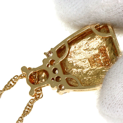 CELINE Bag type Diamond Necklace K18 Yellow Gold Ladies [Used]