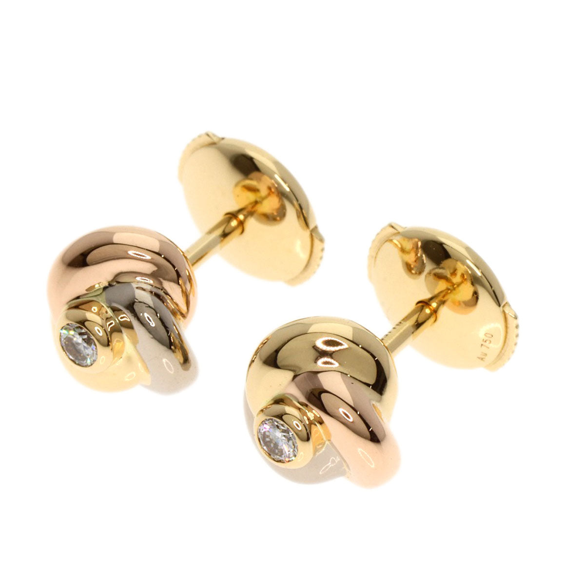 CARTIER Trinity Diamond earring K18 Yellow Gold 18K Pink GoldLadies [Used]
