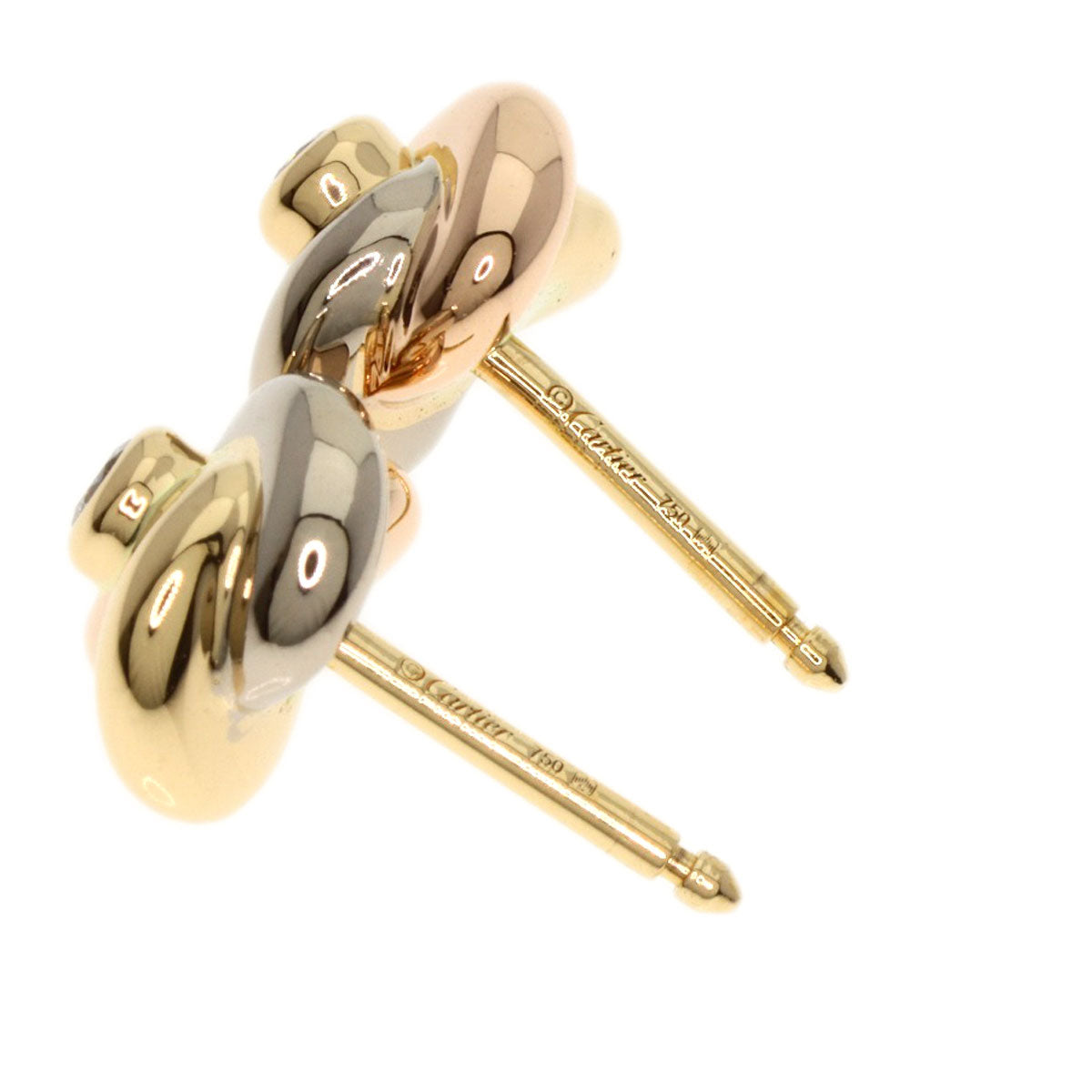 CARTIER Trinity Diamond earring K18 Yellow Gold 18K Pink GoldLadies [Used]