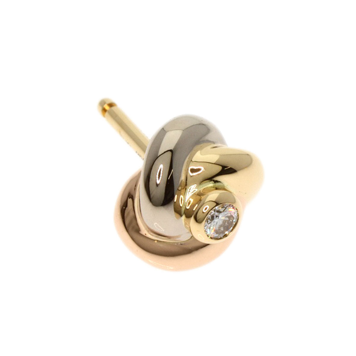 CARTIER Trinity Diamond earring K18 Yellow Gold 18K Pink GoldLadies [Used]