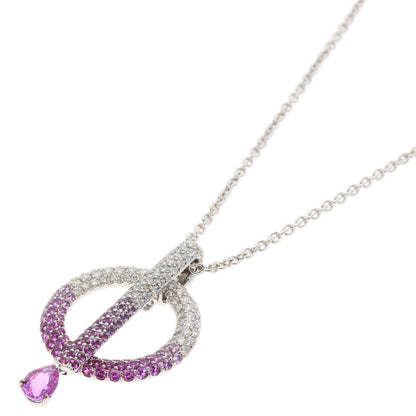 CHANEL Pink Sapphire Diamond Necklace K18 White Gold Ladies [Used]