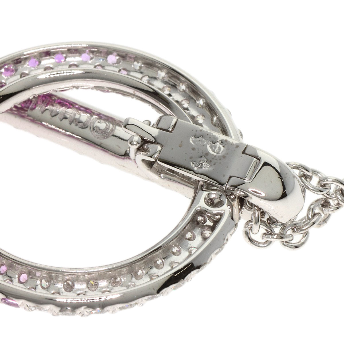 CHANEL Pink Sapphire Diamond Necklace K18 White Gold Ladies [Used]