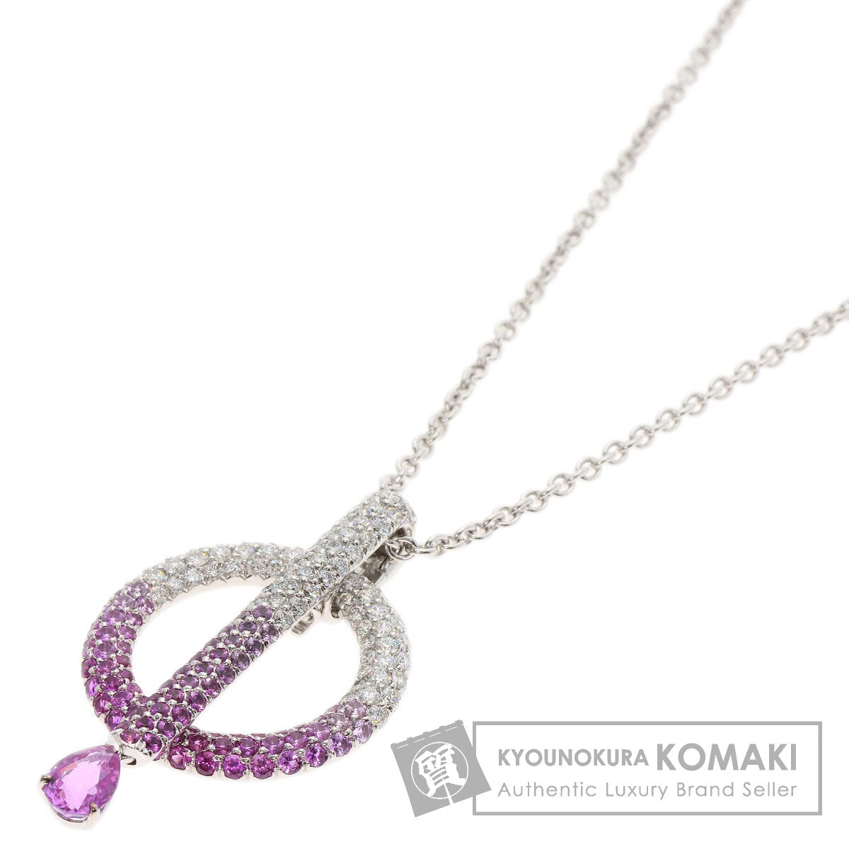 CHANEL Pink Sapphire Diamond Necklace K18 White Gold Ladies [Used]