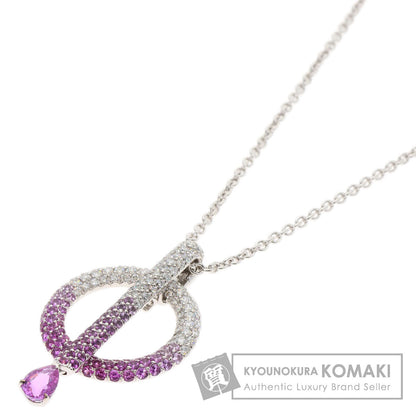 CHANEL Pink Sapphire Diamond Necklace K18 White Gold Ladies [Used]