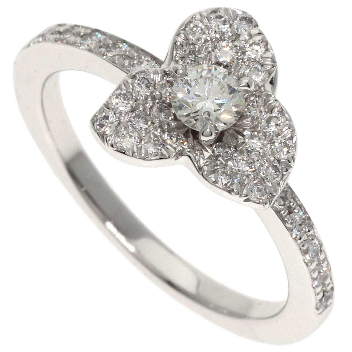 PIAGET Flower motif Diamond #48 Ring K18 White Gold Ladies [Used]