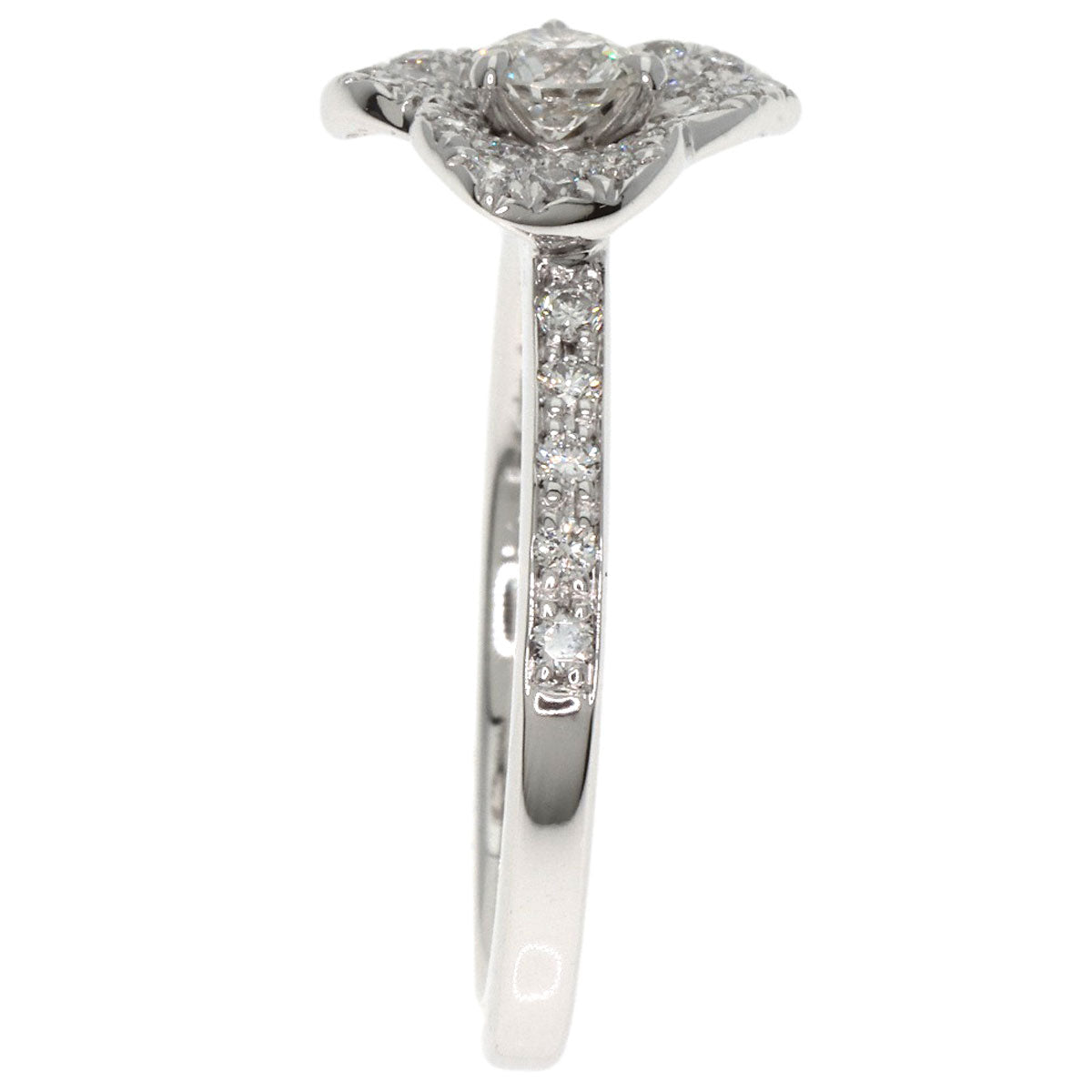PIAGET Flower motif Diamond #48 Ring K18 White Gold Ladies [Used]