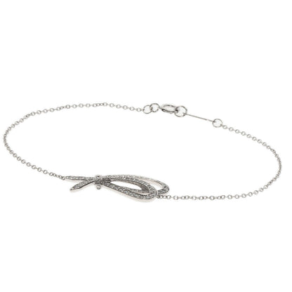 TIFFANY&Co. Bow Ribbon Diamond Bracelet K18 White Gold Ladies [Used]