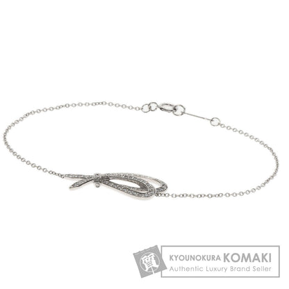 TIFFANY&Co. Bow Ribbon Diamond Bracelet K18 White Gold Ladies [Used]