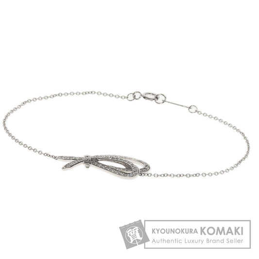 TIFFANY&Co. Bow Ribbon Diamond Bracelet K18 White Gold Ladies [Used]