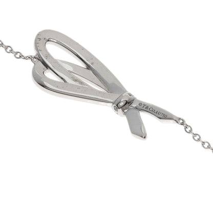 TIFFANY&Co. Bow Ribbon Diamond Bracelet K18 White Gold Ladies [Used]