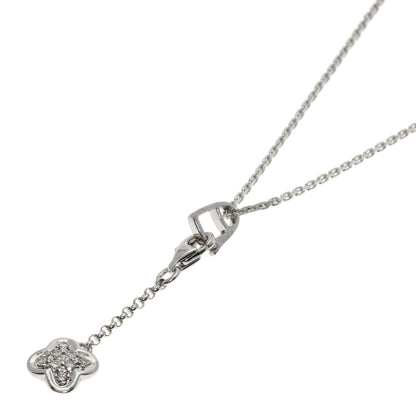 MAUBOUSSIN Flower Diamond Charm Necklace K18 White Gold Ladies [Used]