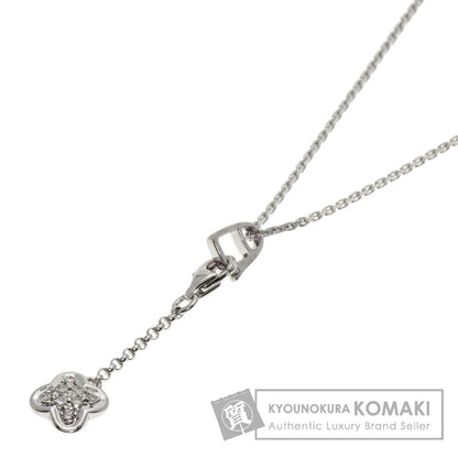 MAUBOUSSIN Flower Diamond Charm Necklace K18 White Gold Ladies [Used]