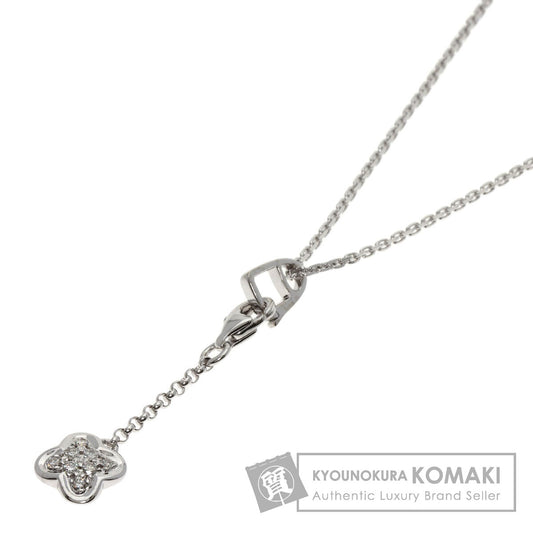 MAUBOUSSIN Flower Diamond Charm Necklace K18 White Gold Ladies [Used]