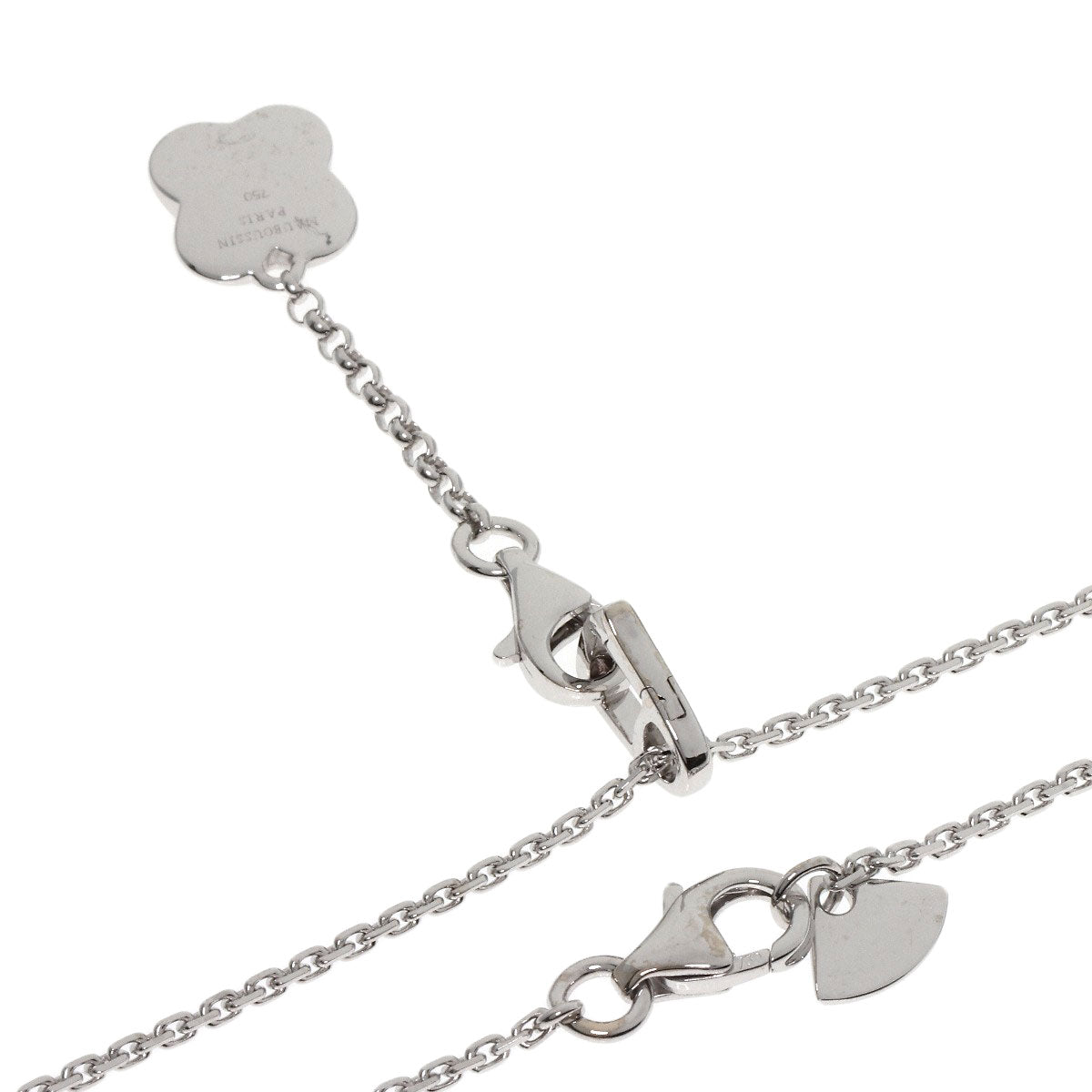 MAUBOUSSIN Flower Diamond Charm Necklace K18 White Gold Ladies [Used]