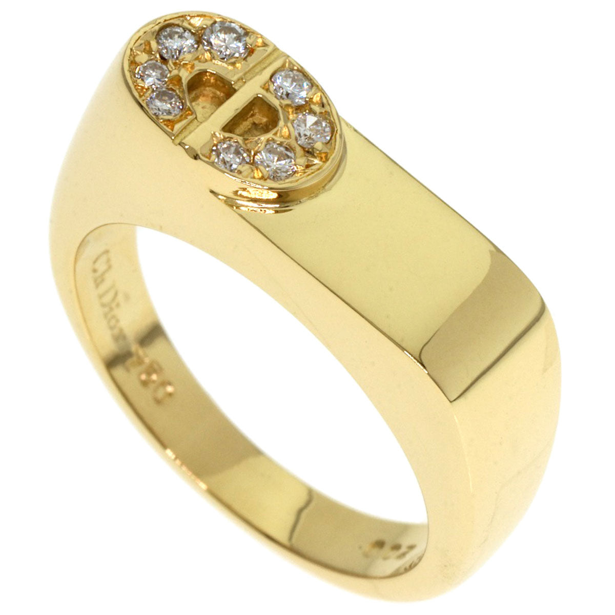 Dior CD logo Diamond Ring K18 Yellow Gold Ladies [Used]