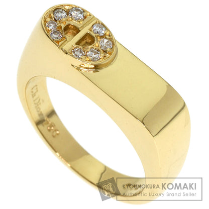 Dior CD logo Diamond Ring K18 Yellow Gold Ladies [Used]