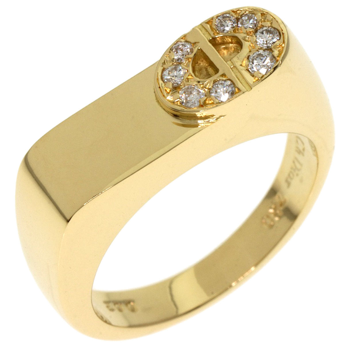 Dior CD logo Diamond Ring K18 Yellow Gold Ladies [Used]