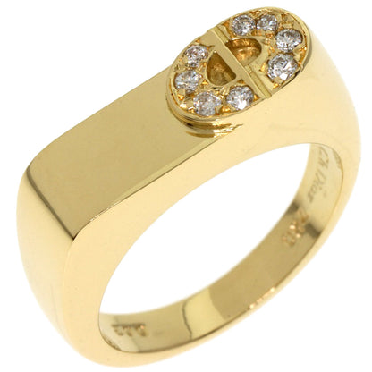 Dior CD logo Diamond Ring K18 Yellow Gold Ladies [Used]