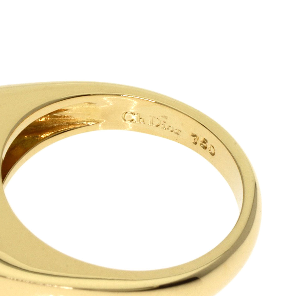 Dior CD logo Diamond Ring K18 Yellow Gold Ladies [Used]