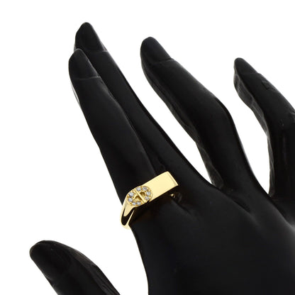 Dior CD logo Diamond Ring K18 Yellow Gold Ladies [Used]