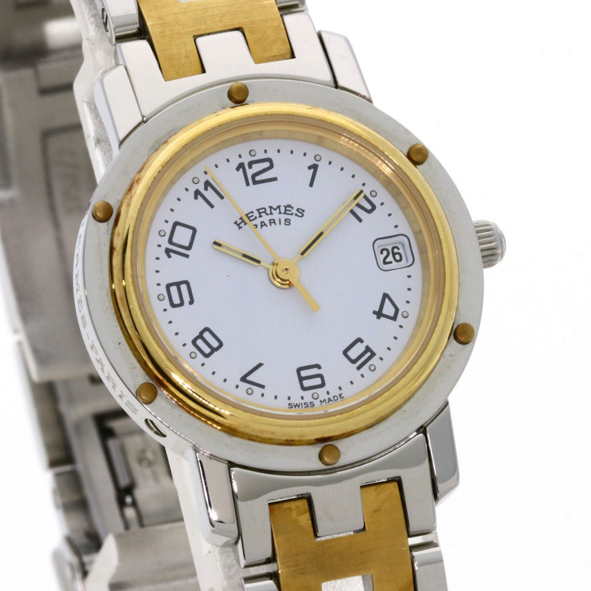 HERMES Clipper Watches CL4.220 Stainless Steel/SSxGP Ladies