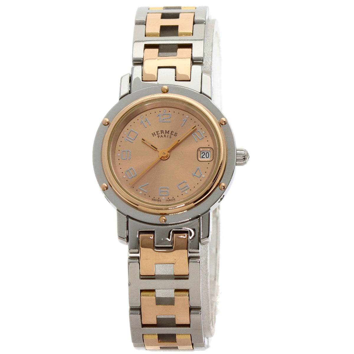 HERMES Clipper new buckle Watches CL4.221 Stainless Steel/SSxPGP Ladies