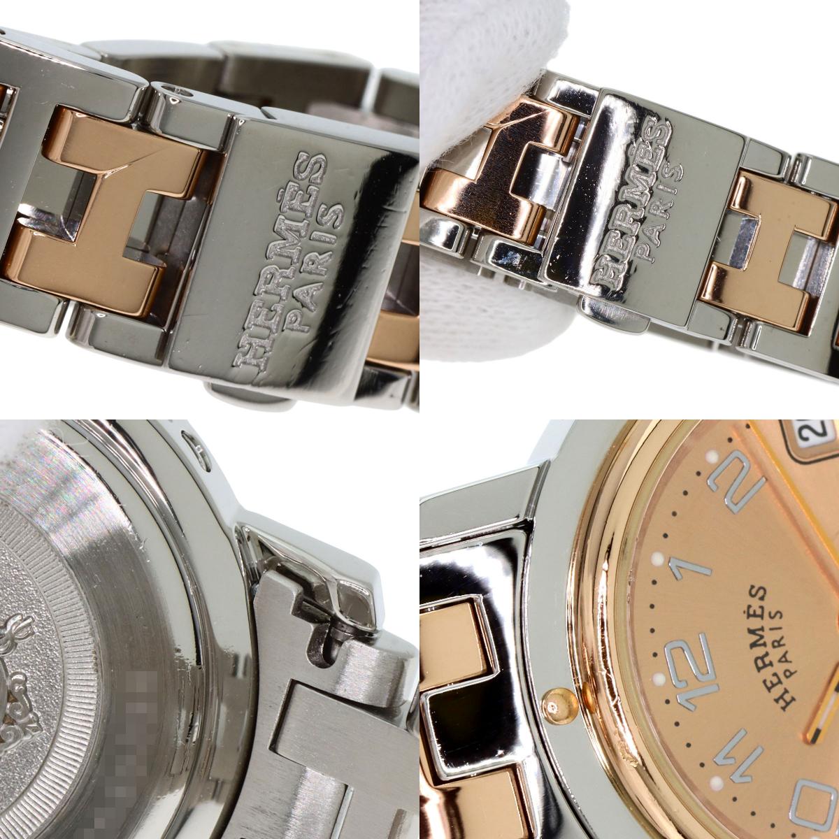 HERMES Clipper new buckle Watches CL4.221 Stainless Steel/SSxPGP Ladies