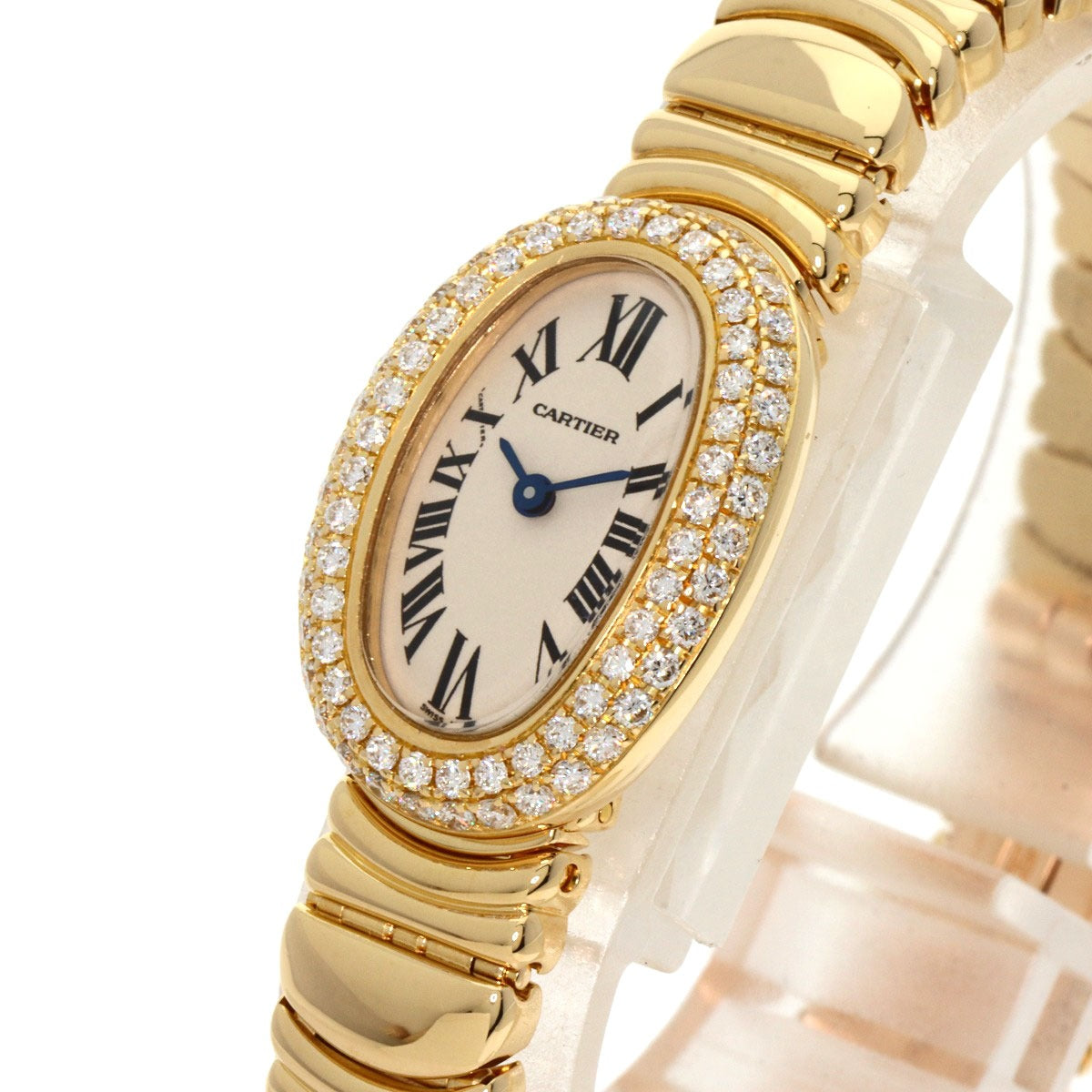 CARTIER Mini Baignoire Bezel Diamond Watches WB5094D8 K18 Yellow Gold/18K Yellow Gold Ladies